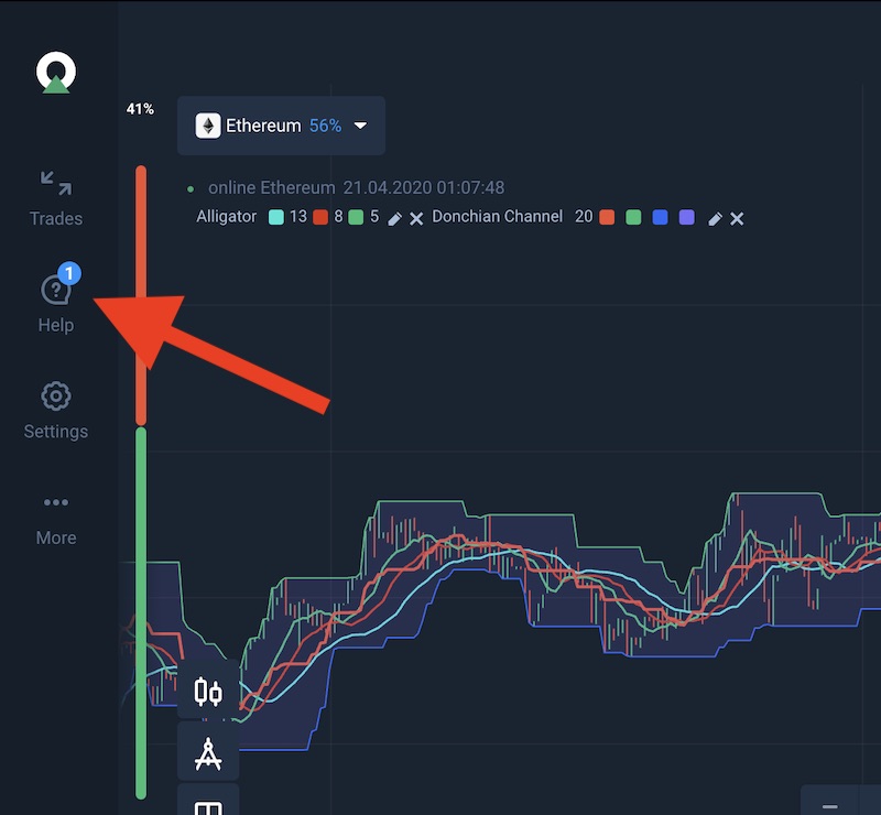 Cách mở FAQ trên Olymp Trade