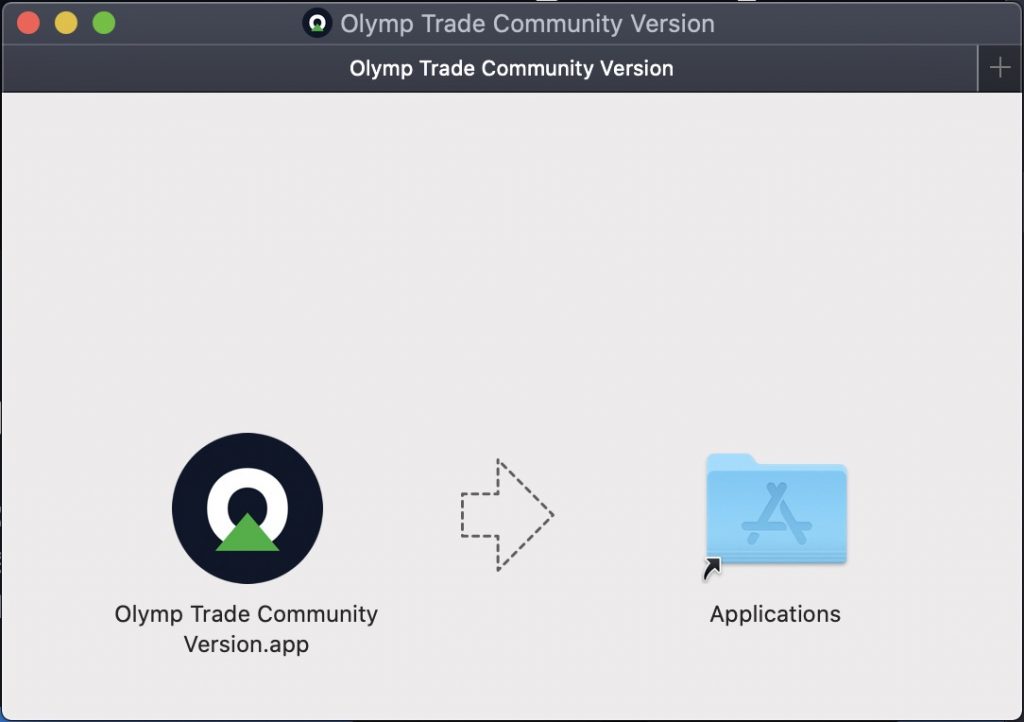 Drag the Olymp Trade App on macOS into the Applications folder