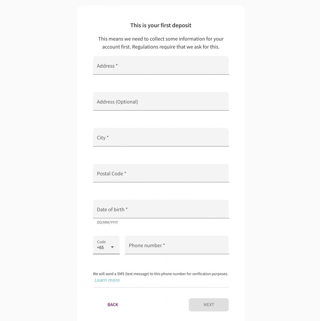 Fill personal information into the form
