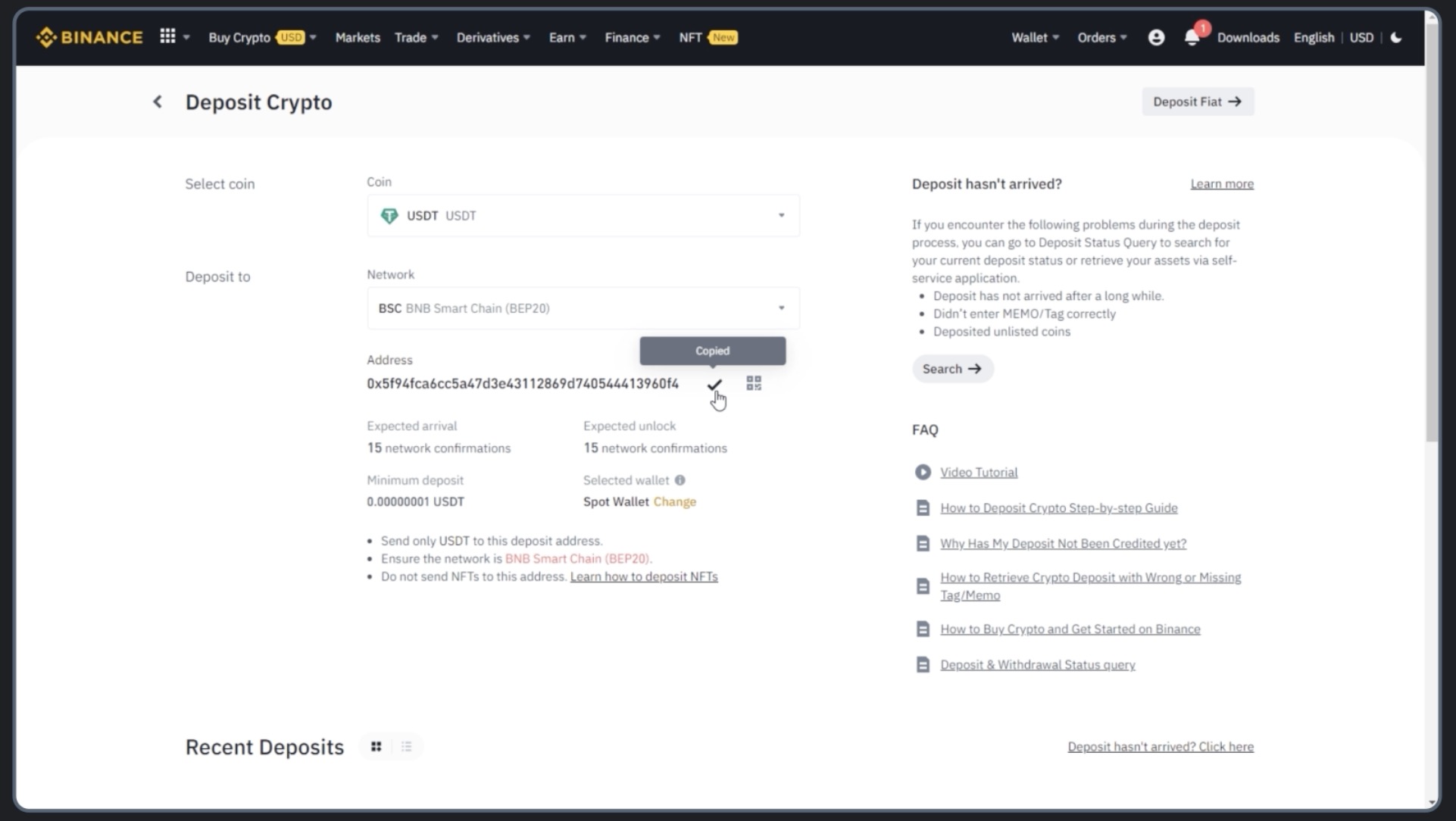 Withdraw USDT with Olymptrade